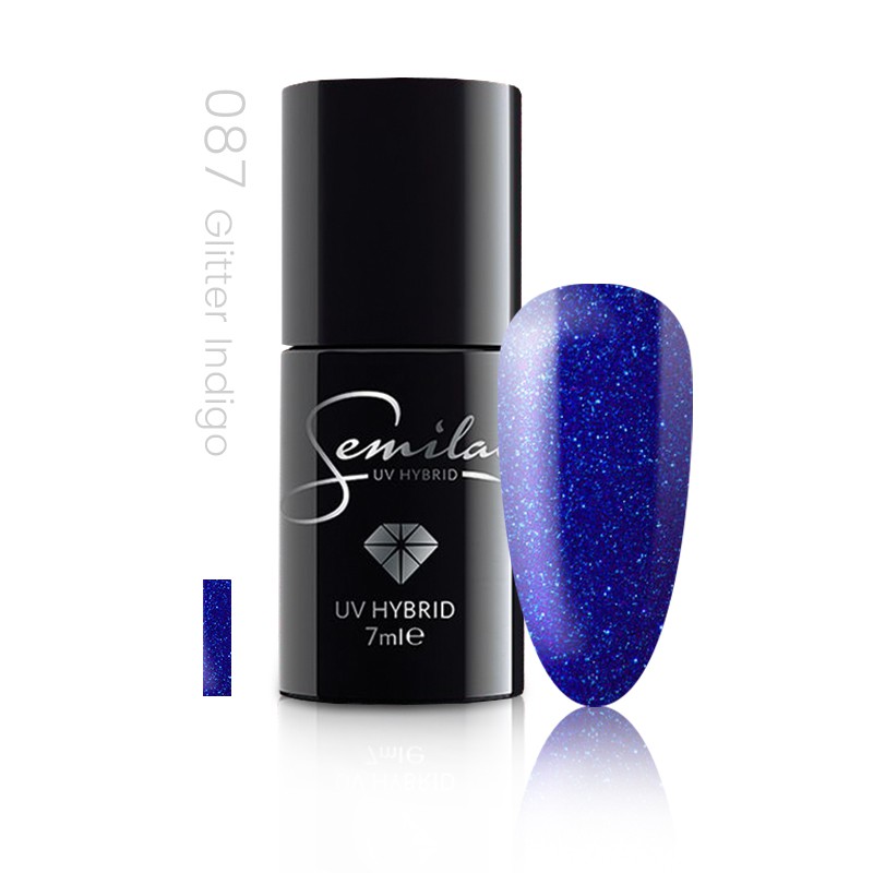 Semilac lakier hybrydowy 087 glitter indigo Semilac lakier hybrydowy 087 glitter indigo