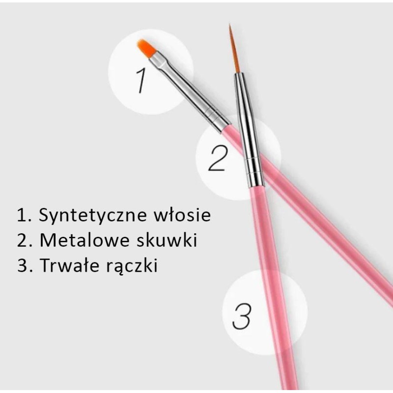 PĘDZELKI ZESTAW DO ZDOBIEŃ 15 SZT. - białe PĘDZELKI ZESTAW DO ZDOBIEŃ 15 SZT. - białe