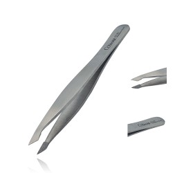 Pęseta kosmetyczna skośna spiszasta srebrna dł. 9.5 cm