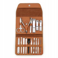 Zestaw Do Manicure Pedicure Pielęgnacji w Etui 16 Części Rose Gold