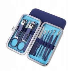 Kompletny Zestaw Do Manicure i Pedicure W Eleganckim Etui Navy Blue