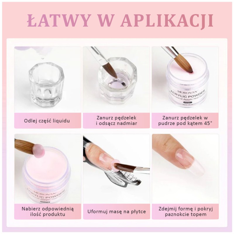 Puder proszek akrylowy 30g PINK różowy Puder proszek akrylowy 30g PINK różowy